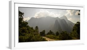 Laos, Vang Vieng. Dirt Road and Mountains-Matt Freedman-Framed Photographic Print