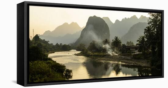 Laos, Vang Vieng. River Scene-Matt Freedman-Framed Stretched Canvas