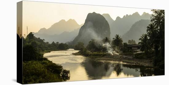 Laos, Vang Vieng. River Scene-Matt Freedman-Stretched Canvas
