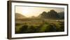 Laos, Vang Vieng. Sunset View from Hot Air Balloon-Matt Freedman-Framed Premium Photographic Print