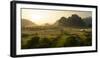 Laos, Vang Vieng. Sunset View from Hot Air Balloon-Matt Freedman-Framed Premium Photographic Print