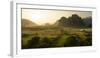 Laos, Vang Vieng. Sunset View from Hot Air Balloon-Matt Freedman-Framed Premium Photographic Print