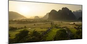 Laos, Vang Vieng. Sunset View from Hot Air Balloon-Matt Freedman-Mounted Photographic Print