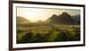 Laos, Vang Vieng. Sunset View from Hot Air Balloon-Matt Freedman-Framed Photographic Print