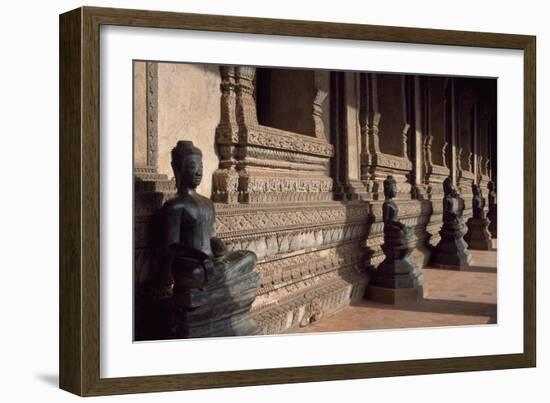 Laos, Vientiane, Detail of Wat Phra Kaew Temple-null-Framed Giclee Print