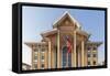 Laos, Vientiane. Lao National Culture Hall exterior.-Walter Bibikow-Framed Stretched Canvas