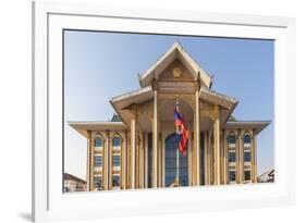 Laos, Vientiane. Lao National Culture Hall exterior.-Walter Bibikow-Framed Photographic Print