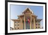 Laos, Vientiane. Lao National Culture Hall exterior.-Walter Bibikow-Framed Photographic Print