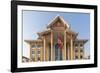 Laos, Vientiane. Lao National Culture Hall exterior.-Walter Bibikow-Framed Photographic Print