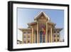 Laos, Vientiane. Lao National Culture Hall exterior.-Walter Bibikow-Framed Photographic Print