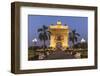 Laos, Vientiane. Patuxai, Victory Monument exterior at dusk.-Walter Bibikow-Framed Photographic Print