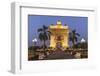 Laos, Vientiane. Patuxai, Victory Monument exterior at dusk.-Walter Bibikow-Framed Photographic Print