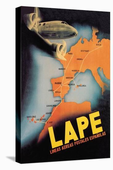 LAPE, Spanish Postal Airlines European Routes-null-Stretched Canvas