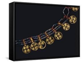 Lapislazuli and Carnelian Necklace with Gold Pendants, from Ur, Iraq-null-Framed Stretched Canvas