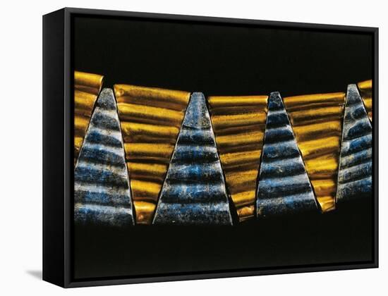 Lapislazuli and Gold Necklace from a Royal Tomb at Ur, Iraq, Detail, Sumerian Civilization-null-Framed Stretched Canvas