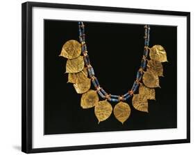 Lapislazuli Necklace with Gold Pendants from Ur, Iraq, Detail, Sumerian Civilization-null-Framed Giclee Print