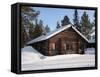 Lapland Log Cabin-pljvv-Framed Stretched Canvas