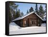 Lapland Log Cabin-pljvv-Framed Stretched Canvas