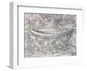 Laplanders Carrying their Boats from One Place to Another, Engraving from Universal Cosmology-Andre Thevet-Framed Giclee Print