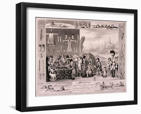 Laplanders on Display in the Egyptian Hall, London, 1822-Isaac Cruikshank-Framed Giclee Print