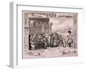 Laplanders on Display in the Egyptian Hall, London, 1822-Isaac Cruikshank-Framed Giclee Print