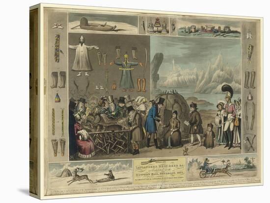 Laplanders, Reindeer Etc., as Exhibited at the Egyptian Hall, Piccadilly, 1822-Isaac Cruikshank-Stretched Canvas