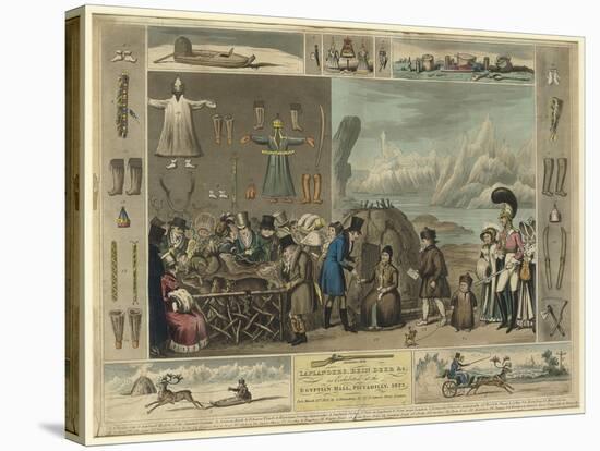 Laplanders, Reindeer Etc., as Exhibited at the Egyptian Hall, Piccadilly, 1822-Isaac Cruikshank-Stretched Canvas