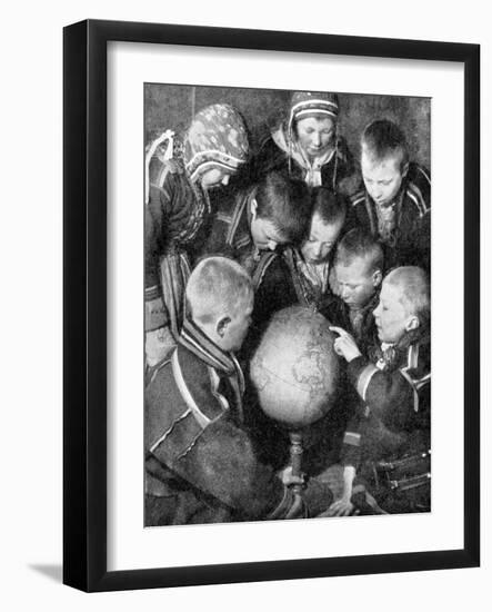 Lapp Children Looking at a Globe, 1936-null-Framed Giclee Print