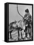 Lapp Tribesman Tending to His Reindeer-Mark Kauffman-Framed Stretched Canvas