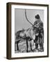 Lapp Tribesman Tending to His Reindeer-Mark Kauffman-Framed Photographic Print