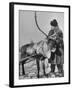 Lapp Tribesman Tending to His Reindeer-Mark Kauffman-Framed Photographic Print