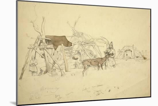 Lapps and Reindeer Beside Huts, North Norway, C.1850-Godfrey Thomas Vigne-Mounted Giclee Print