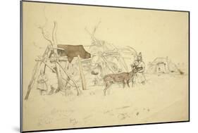 Lapps and Reindeer Beside Huts, North Norway, C.1850-Godfrey Thomas Vigne-Mounted Giclee Print