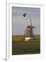 Lapwing (Vanellus Vanellus) Flying Past Windmill, Texel, Netherlands, May 2009-Peltomäki-Framed Photographic Print