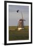 Lapwing (Vanellus Vanellus) Flying Past Windmill, Texel, Netherlands, May 2009-Peltomäki-Framed Photographic Print