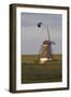 Lapwing (Vanellus Vanellus) Flying Past Windmill, Texel, Netherlands, May 2009-Peltomäki-Framed Photographic Print