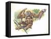 Lar Gibbon Hylobates Lar with a Young-null-Framed Stretched Canvas