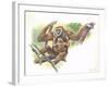 Lar Gibbon Hylobates Lar with a Young-null-Framed Giclee Print