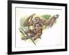 Lar Gibbon Hylobates Lar with a Young-null-Framed Giclee Print