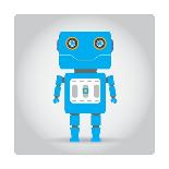 Isolated Robot Toy on White, Illustration-Lar-Art Print