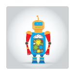 Isolated Robot Toy on White, Illustration-Lar-Art Print