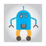 Isolated Robot Toy on White, Illustration-Lar-Art Print