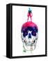 Lara and the Skull Watercolor-Lora Feldman-Framed Stretched Canvas