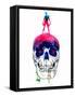 Lara and the Skull Watercolor-Lora Feldman-Framed Stretched Canvas