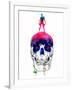 Lara and the Skull Watercolor-Lora Feldman-Framed Art Print