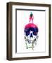 Lara and the Skull Watercolor-Lora Feldman-Framed Art Print