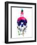 Lara and the Skull Watercolor-Lora Feldman-Framed Art Print