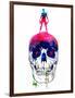 Lara and the Skull Watercolor-Lora Feldman-Framed Art Print