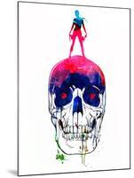 Lara and the Skull Watercolor-Lora Feldman-Mounted Art Print