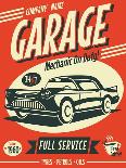 Retro Car Service Sign. Vector Illustration.-Laralova-Art Print